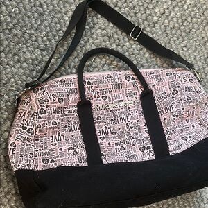 Victoria’s Secret Love Angel Pink Black Printed Tote Bag